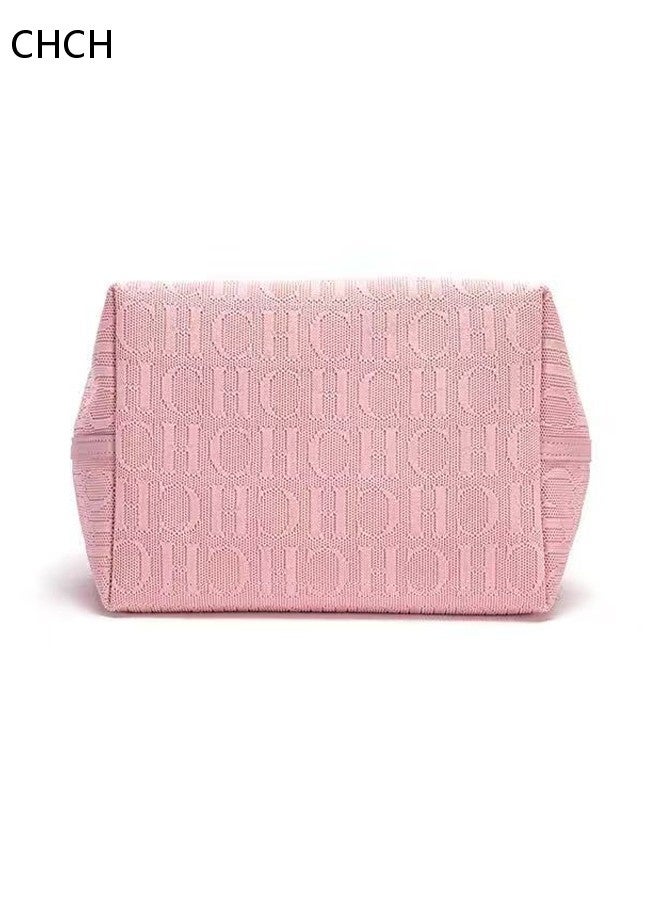 CH CH CHCH Luxury Pink Monogram Tote Bag for Women - Exclusive CHCH Logo Pattern Handbag - Spacious, Stylish & Durable - Must-Have Fashion Item for Saudi Women - Image 5