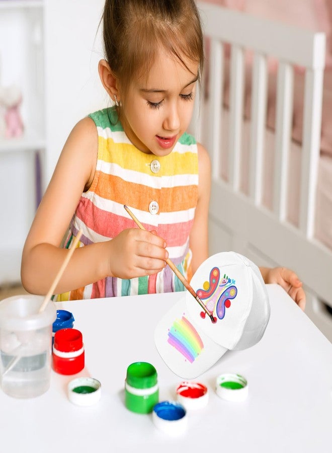 SHINEOFI Kids Paintable Baseball Caps 10-Pack Adjustable Blank White Cotton Peaked Hats for DIY Painting Art Craft Supplies Outdoor Sun Protection - Image 4