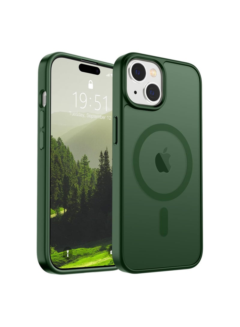 أكاليكس جراب مغناطيسي لهاتف iPhone 13 and iPhone 14 [مقاوم للصدمات ونحيف]، غطاء خلفي صلب غير لامع مع حماية عالية الجودة |أخضر - Image 1