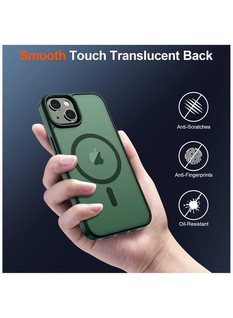 أكاليكس جراب مغناطيسي لهاتف iPhone 13 and iPhone 14 [مقاوم للصدمات ونحيف]، غطاء خلفي صلب غير لامع مع حماية عالية الجودة |أخضر - Image 3