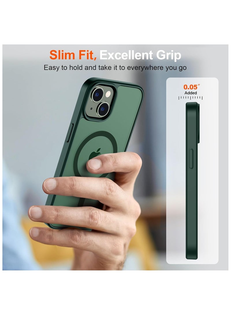أكاليكس جراب مغناطيسي لهاتف iPhone 13 and iPhone 14 [مقاوم للصدمات ونحيف]، غطاء خلفي صلب غير لامع مع حماية عالية الجودة |أخضر - Image 5
