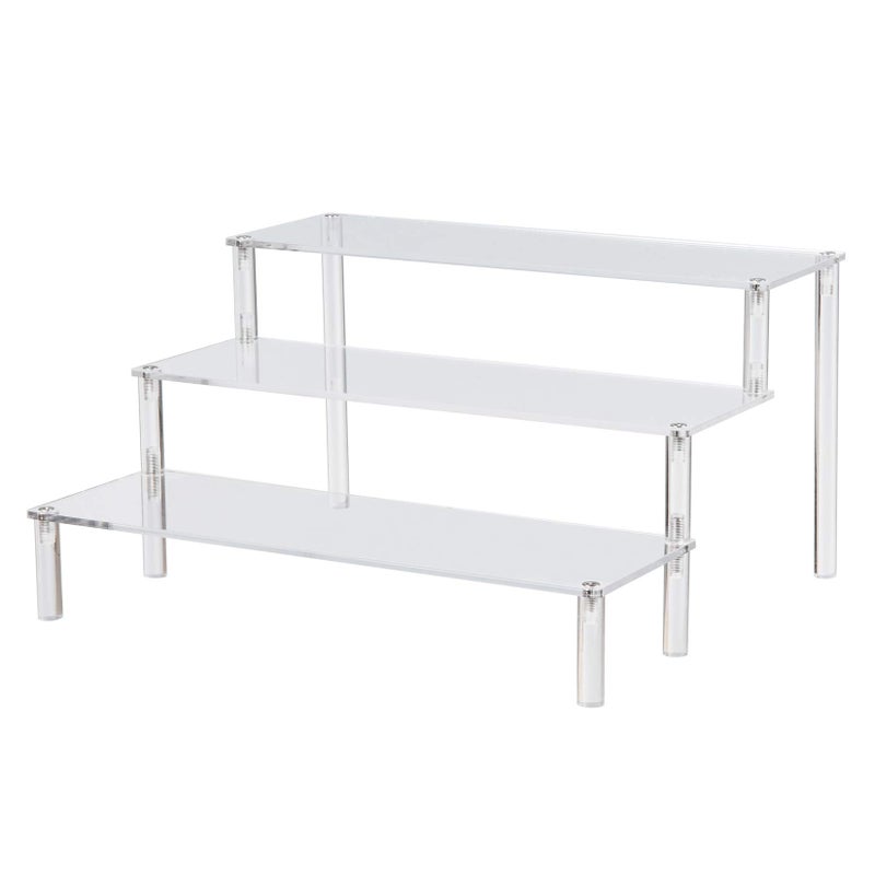 BYCY BYCY Clear Acrylic Display Stand Display Shelf 3 Tier Desserts Holder3 Tier Cupcake Display Risers Steps for Organizer and Decoration  1 Pack  12 x 102 x 63 