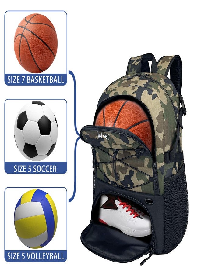 WOLT | Basketball Backpack Large Sports Bag with Separate Ball Holder & Shoes Compartment, Best for Basketball, Soccer, Volleyball, Swim, Gym, Travel - Image 5