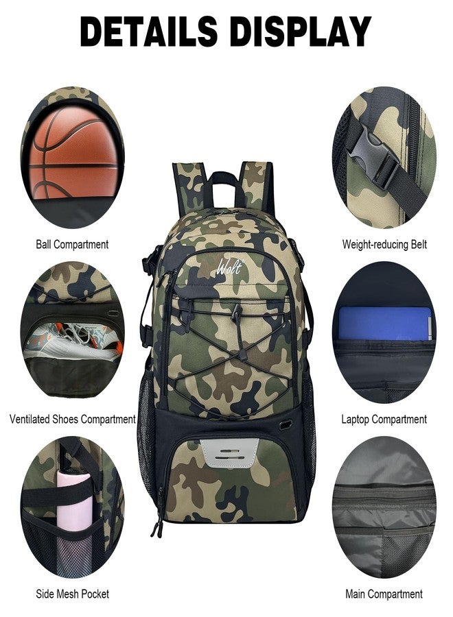 WOLT | Basketball Backpack Large Sports Bag with Separate Ball Holder & Shoes Compartment, Best for Basketball, Soccer, Volleyball, Swim, Gym, Travel - Image 3