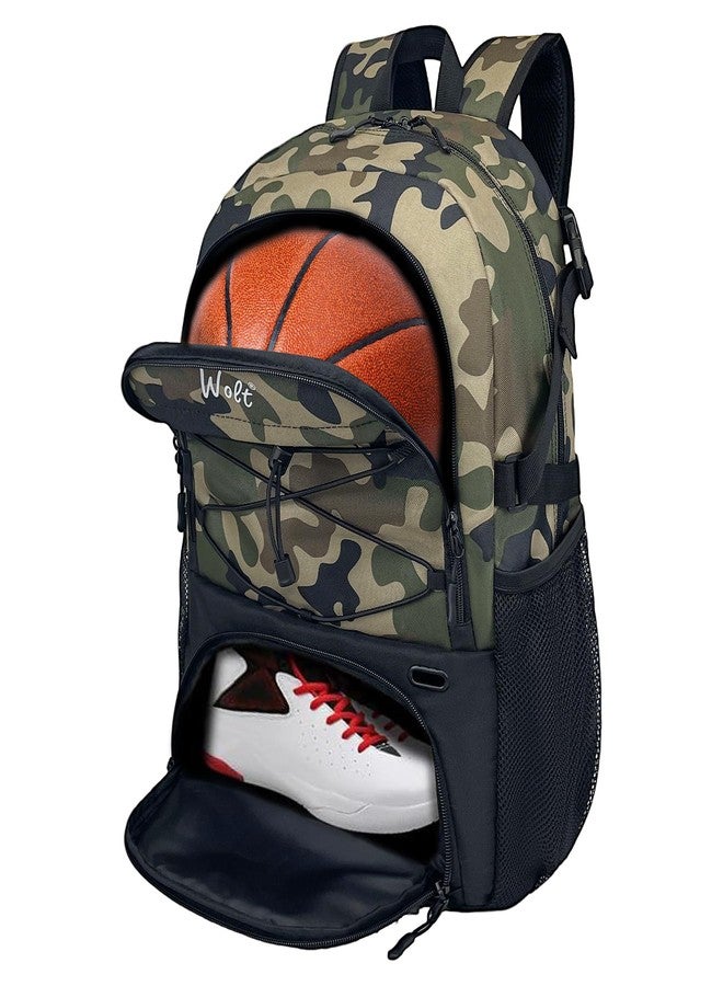 WOLT | Basketball Backpack Large Sports Bag with Separate Ball Holder & Shoes Compartment, Best for Basketball, Soccer, Volleyball, Swim, Gym, Travel - Image 1