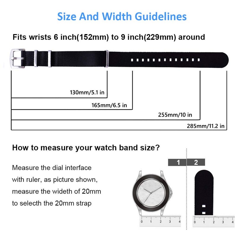 Ritche Christmas Gift Nylon Watch Strap with Heavy Buckle Bands 18mm 20mm 22mm Premium Seat Belt Nylon Watch Bands for Men Women, White Elephant Gifts, Stocking Stuffers for Men - Image 4