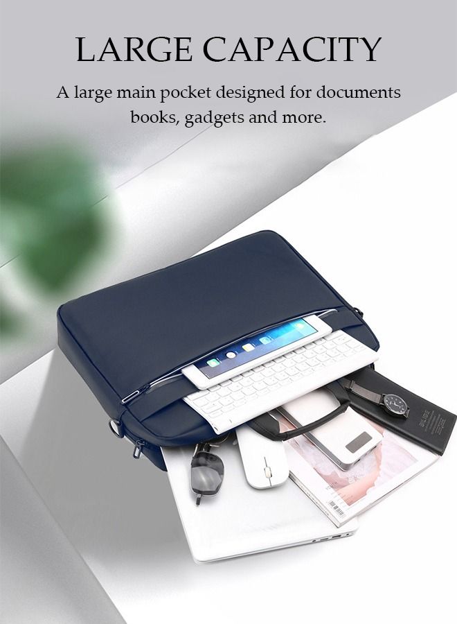 DUNISO 15.6 Inch Laptop Bag Lightweight Large Capacity Computer Bag Travel Business Briefcase Water Resistance Shoulder Messenger Bag for Men and Women Work Office School (Blue) - Image 5