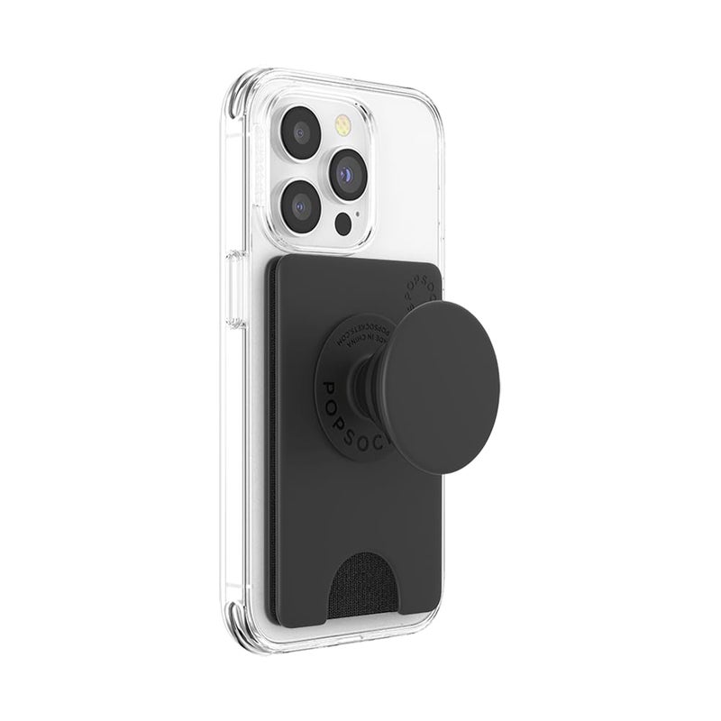 PopSockets, Phone Card Holder, Adhesive No Grip Wallet, Black - Image 3