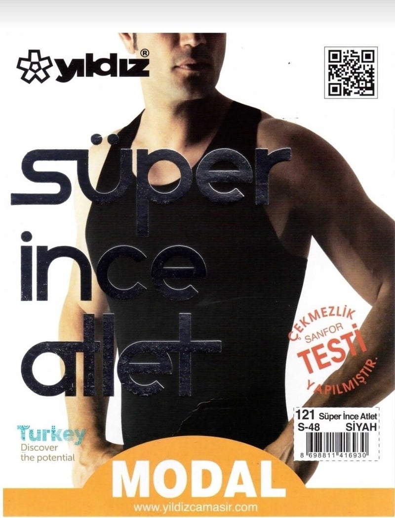 Yıldız Yildiz 121 Men's Modal Super Thin Strap Undershirt 10 Pieces - Image 2