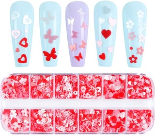 Pink Heart Nail Art Glitter Valentine's Day Supplies 3D Holographic Sparky Heart Nail Sequins Flower Heart Butterfly Nail Design Flakes Acrylic Manicure Tips DIY Decoration Women Lover - pzsku/Z7A2BF849095011EA18AAZ/45/_/1744137903/06d469d3-26d9-4780-966c-60ee2ef35d11