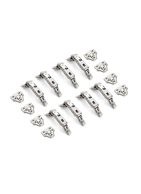 Pack of 8 Full Overlay Soft Close Cabinet Door Hinge Electroplated, Fast Mounted Buffering Hinge 165 Degree Opening Angle, Anti Rust - Complete with Screws.