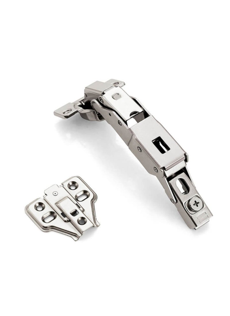 Pack of 8 Full Overlay Soft Close Cabinet Door Hinge Electroplated, Fast Mounted Buffering Hinge 165 Degree Opening Angle, Anti Rust - Complete with Screws.