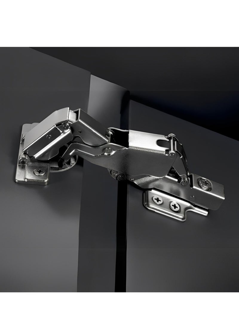 Pack of 8 Full Overlay Soft Close Cabinet Door Hinge Electroplated, Fast Mounted Buffering Hinge 165 Degree Opening Angle, Anti Rust - Complete with Screws.