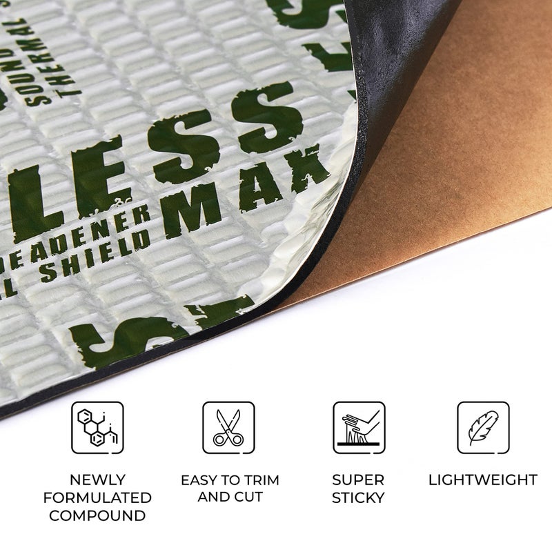 Siless Max 120 mil (3mm) 30 sqft Car Sound Deadening mat - Butyl Automotive Sound Deadener - Noise Insulation and Vibration Dampening Material (30 sqft) - Image 4