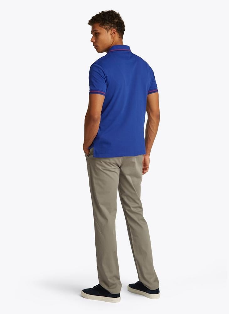 TOMMY HILFIGER - Logo Print Slim Fit Tipped Polo Shirt - Image 1