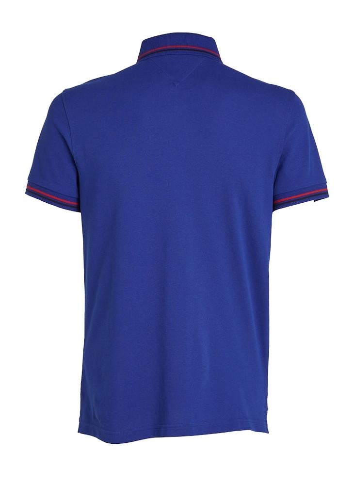 TOMMY HILFIGER - Logo Print Slim Fit Tipped Polo Shirt - Image 1