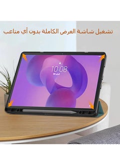 OCTOBER غلاف لوحي ذكي لـ Lenovo Idea Tab Pro 12.7 بوصة (2025) (الموديل: TB373FU)، مع فتحة مدمجة للقلم، غلاف ثلاثي الطيات خفيف الوزن من الجلد PU مع وظيفة الاستيقاظ/النوم التلقائي.  - Image 4