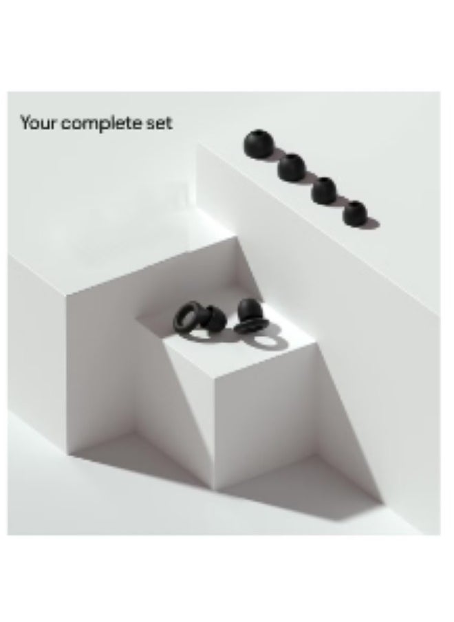 Noise Reduction Earplugs for Noise Reduction, Extra Soft, Reusable Flexible Silicone Hearing Protection for Sleeping, Noise Sensitivity - Black with Storage Case