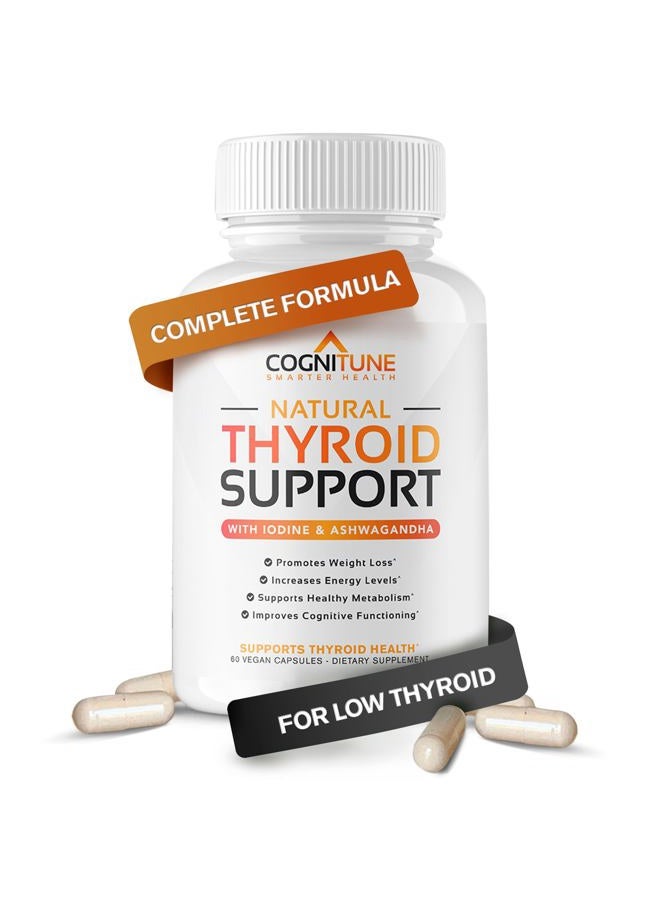 CogniTune Thyroid Support Complex Supplement - Thyroid Support for Women and Men - Boost Energy, Focus, Metabolism, Weight Loss - Iodine Supplement with Vitamin B 12, Magnesium, Selenium, Ashwagandha and More - Image 1