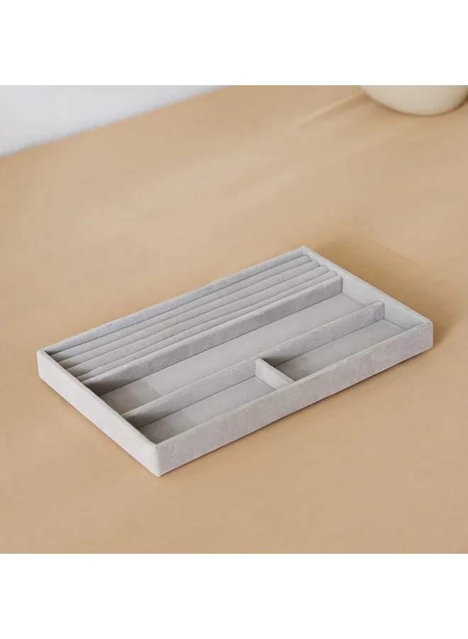 Home Box Velour 4-Compartment Jewellery Tray 29.1 x 2.5 x 18 cm