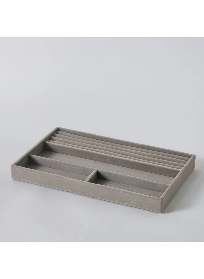 Home Box Velour 4-Compartment Jewellery Tray 29.1 x 2.5 x 18 cm