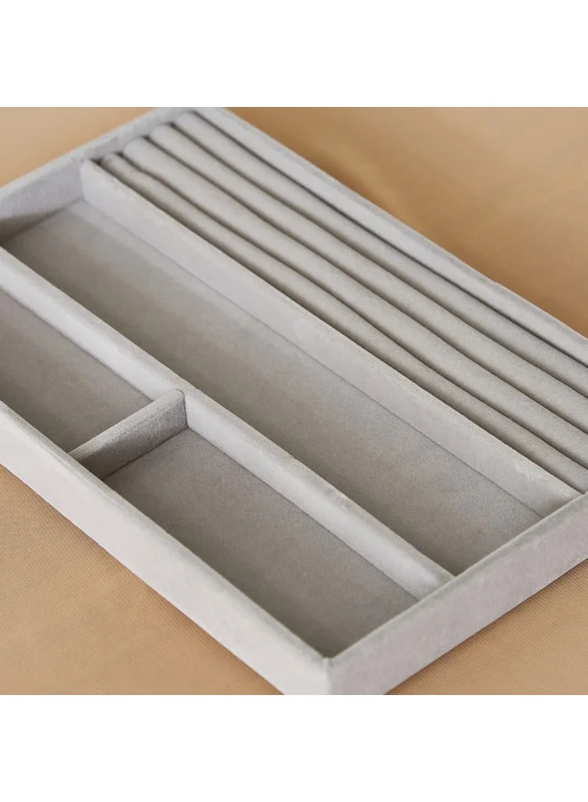 Home Box Velour 4-Compartment Jewellery Tray 29.1 x 2.5 x 18 cm