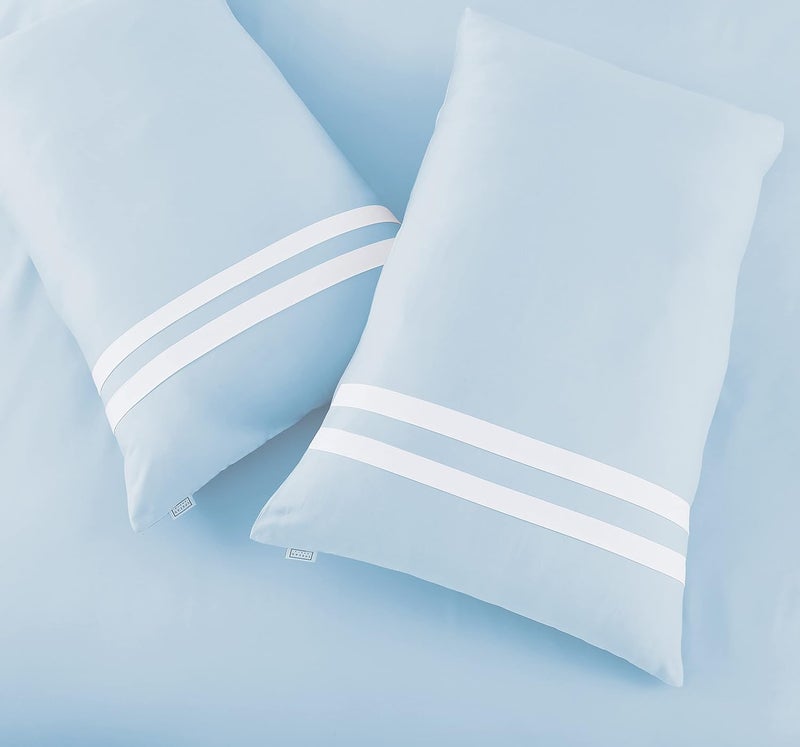 SPREAD SPAIN Spread Spain Botanic Cotton 550 Thread Count King Size Quilt Cover with Corner Loops Openable Zipper 90X108 Sky Blue  - Image 5