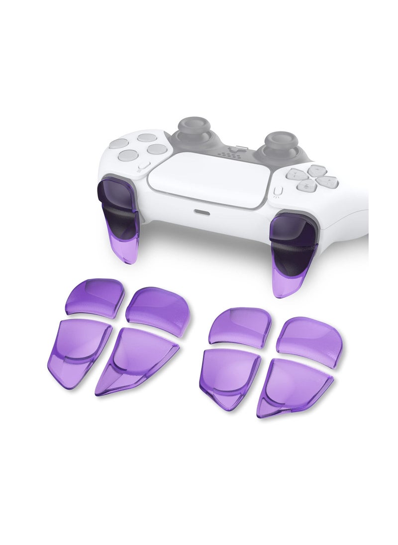 PlayVital 2 Pair Shoulder Buttons Extension Triggers for ps5 Controller, Game Improvement Adjusters for ps5 Controller, Bumper Trigger Extenders for ps5 Controller - Clear Atomic Purple