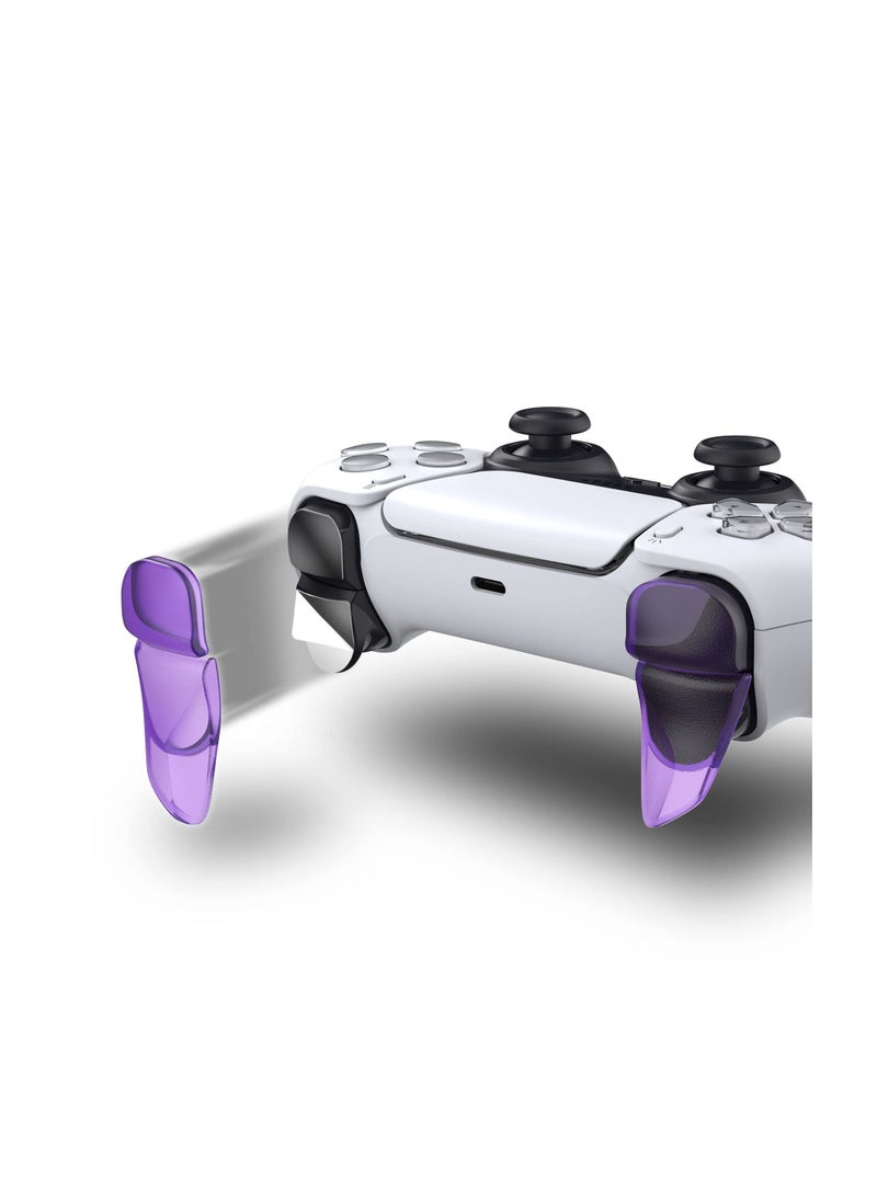 PlayVital 2 Pair Shoulder Buttons Extension Triggers for ps5 Controller, Game Improvement Adjusters for ps5 Controller, Bumper Trigger Extenders for ps5 Controller - Clear Atomic Purple