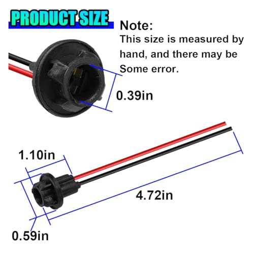 UHANBUT T10 W5W 194 Bulb Socket with Wire Pigtail, Universal LED Bulbs Pre-Wired Harness Sockets Adapter, Female Car Tail Light Connector Socket Accessories for Side Marker/Turn Signal Light (6PCS) - Image 2