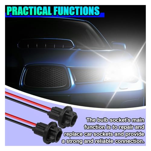 UHANBUT T10 W5W 194 Bulb Socket with Wire Pigtail, Universal LED Bulbs Pre-Wired Harness Sockets Adapter, Female Car Tail Light Connector Socket Accessories for Side Marker/Turn Signal Light (6PCS) - Image 3