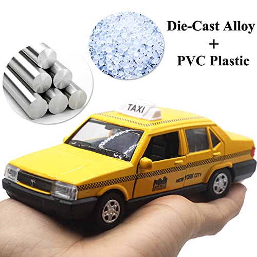 OTONOPI New York City Taxi Cab Toy Taxi Car Toy for Kids Yellow Cab Diecast Model Toy Car with Pullback Action for Toddler Age 3+ Pack of 2 - Image 5