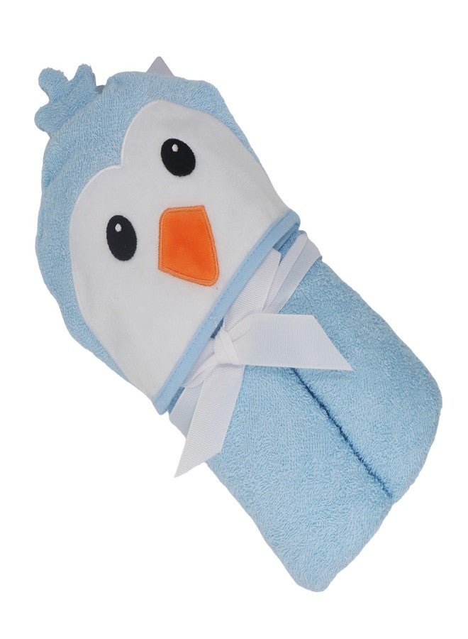 Kradyl Kroft 100% Cotton Baby Hooded Bath Towel with Bath Loofah | Soft Absorbent Cotton Bath Towels for Baby (Blu Bird) - Image 3