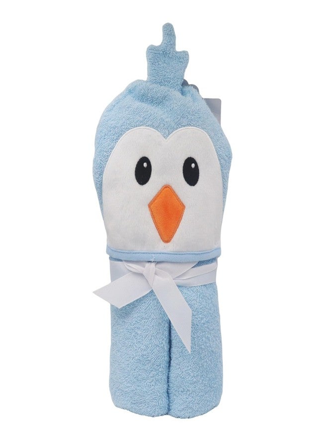 Kradyl Kroft 100% Cotton Baby Hooded Bath Towel with Bath Loofah | Soft Absorbent Cotton Bath Towels for Baby (Blu Bird) - Image 4