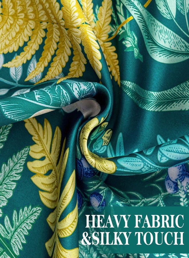 keensoft Botanical 100% Blackout Curtains for Bedroom 84 Inch Length 2 Panels Set Dark Green Plant Floral Black Out Curtains Insulated Grommet Room Darkening Window Drapes for Living Room，52Wx84L - Image 4