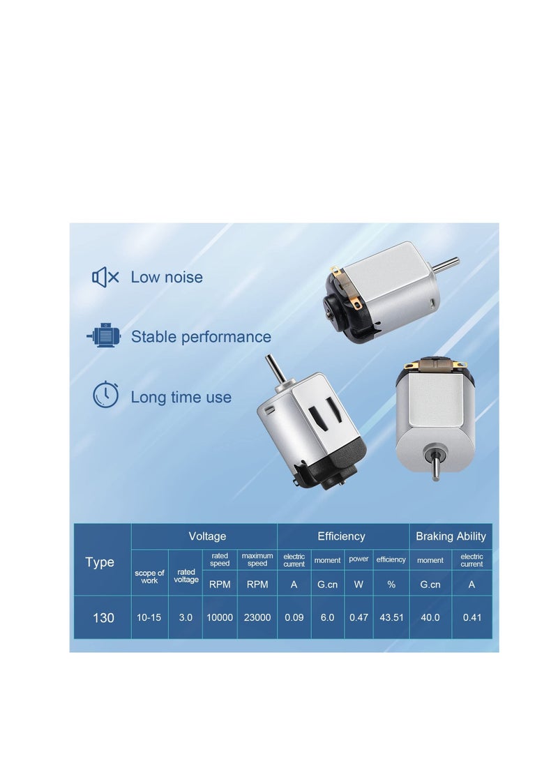 Excefore Mini DC Motor, 20 Pcs 1.5-3V 23000RPM Micro Electric Motor, High Speed Torque Small Electric Motor, Suitable for DIY Remote Control Toy Car, Science Experiments, Robot - Image 3
