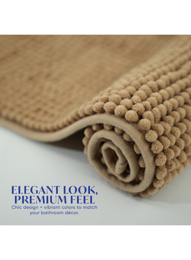 DIVEENAS Diveena's Non-Slip Bathroom Mat – 40x60cm Super Soft Microfiber Bath Mat, Quick-Dry & Machine Washable Bath Rug for Bathroom or Powder Room & Home | Beige - Image 4