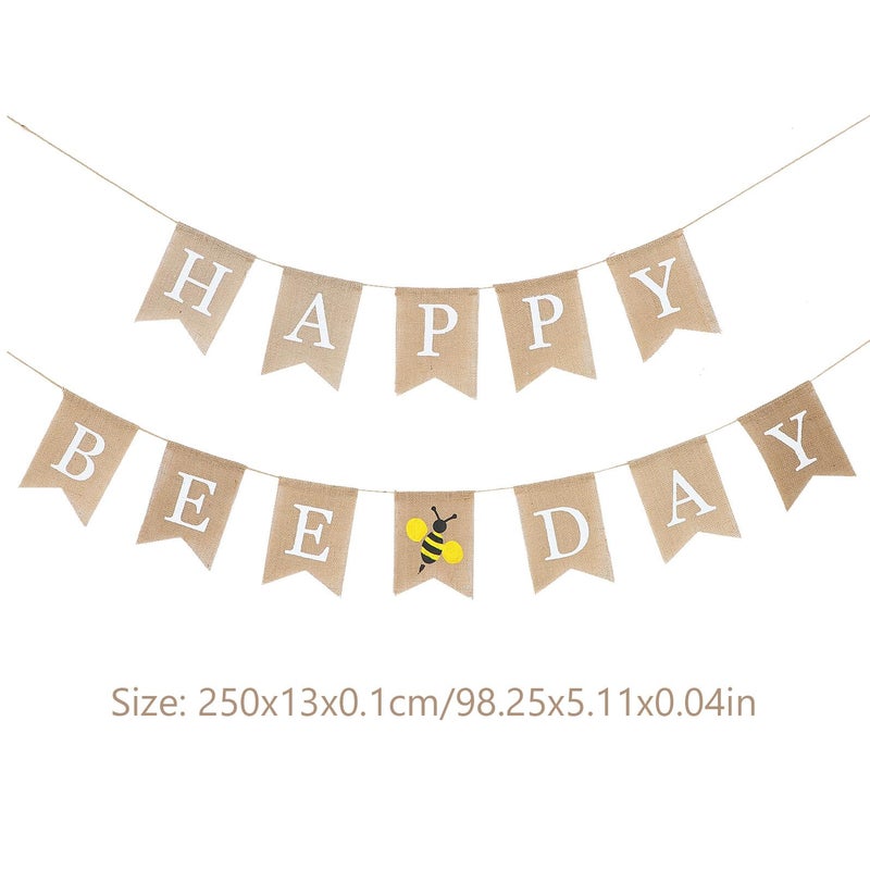 2Pcs Colorful Paper Birthday Banner Flags Bunting For Party And Shower Decorations - Image 3