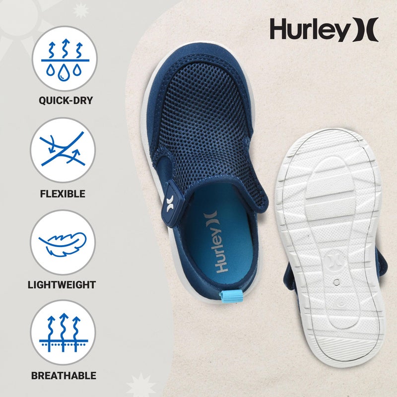 Hurley أحذية ماء هيرلي للأطفال سبنس - أحذية ماء سريعة الجفاف للأولاد والبنات، خفيفة الوزن، سهلة الارتداء مع الجزء العلوي القابل للتعديل، للشاطئ، ولعب الماء، ومتعة المسبح، لون كحلي - Image 5