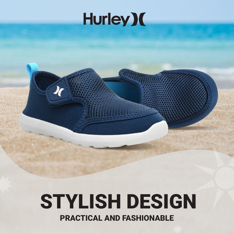 Hurley أحذية ماء هيرلي للأطفال سبنس - أحذية ماء سريعة الجفاف للأولاد والبنات، خفيفة الوزن، سهلة الارتداء مع الجزء العلوي القابل للتعديل، للشاطئ، ولعب الماء، ومتعة المسبح، لون كحلي - Image 3