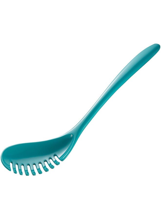 Gourmac 12-Inch Melamine Pasta Server Spaghetti Fork & Strainer, Turquoise - Image 1