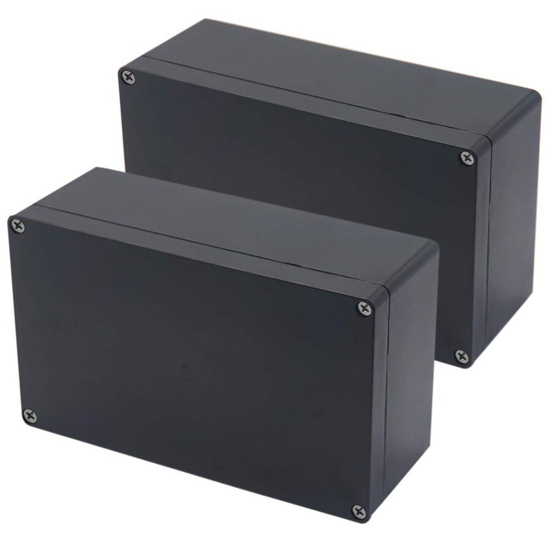 Otdorpatio 2 Pack Project Box IP65 Waterproof Junction Box ABS Plastic Black Electrical Boxes DIY Electronic Project Case Power Enclosure 787 x472 x295 inch 200x120x75 mm