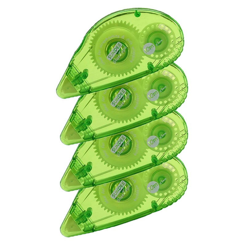 TELEXSUN Glue Runner Permanent, Double Sided Adhesive Scrapbook Runner Tape Roller, 0.3-inch by 360-Inch, Permanent Adhesive Dots Roller Applicator, 4 Pack - Green - Image 1
