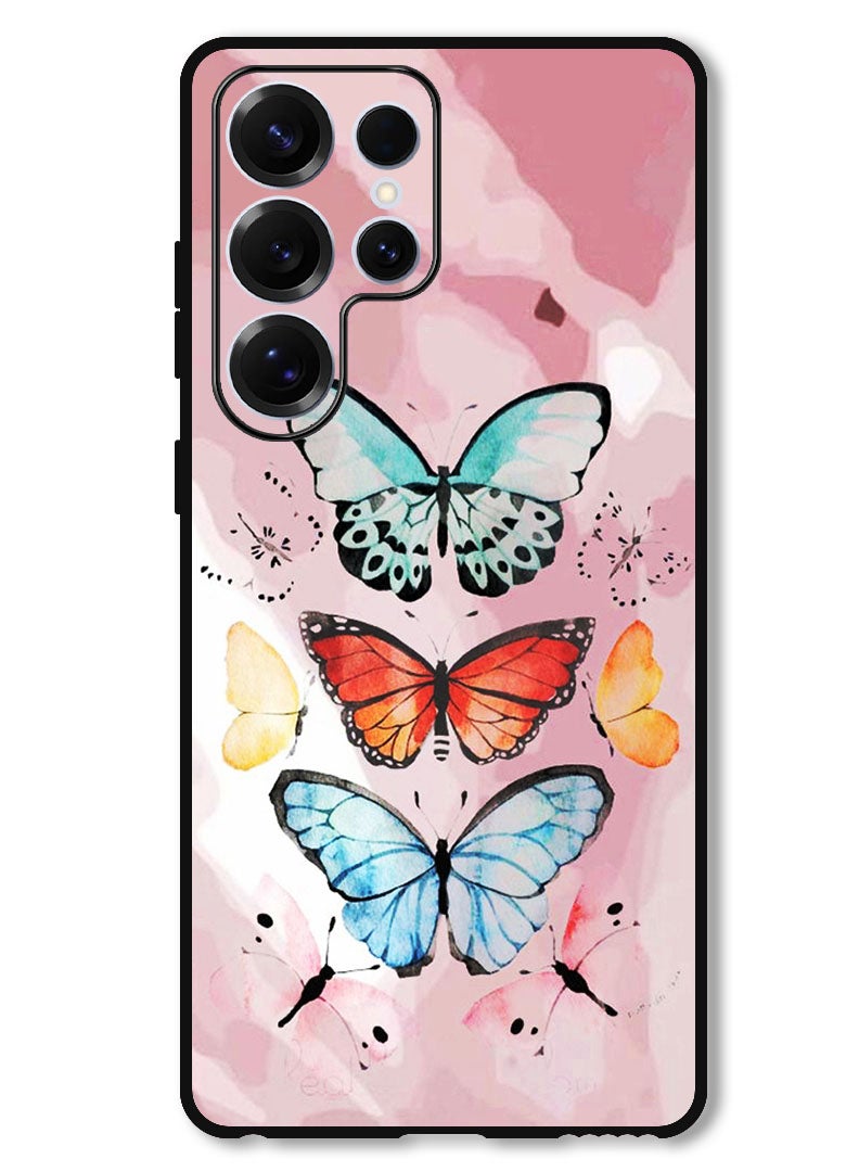 Theodor Protective Case Anti Scratch Shock Proof Bumper Cover For Samsung Galaxy S25 Ultra Butterflies (2) - Image 1