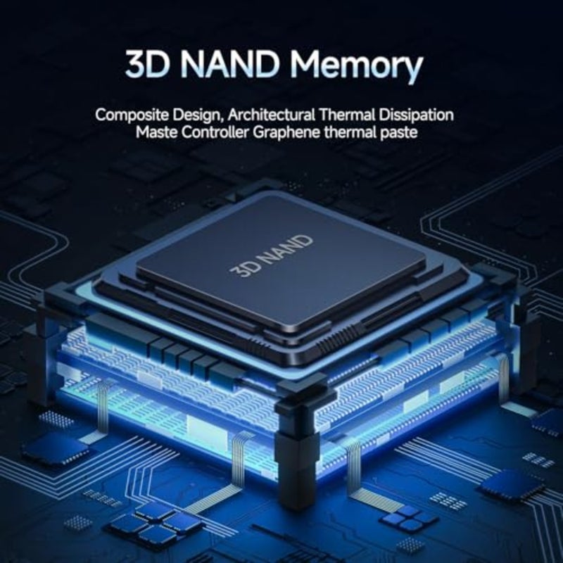 أجهزة الكمبيوتر المحمول والكمبيوتر المكتبي: ذاكرة تخزين مؤقت جرافيت SLC 3D NAND NVMe M.2 2280 PCIe 3.0x4 SSD مع ملصق تبريد، حتى 3200 ميجابايت/ثانية - Image 3