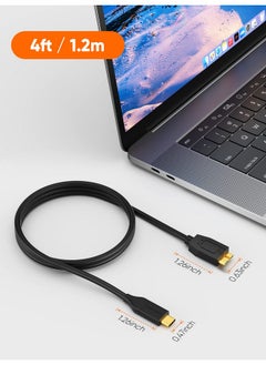 CableCreation CableCreation USB C Hard Drive Cable 4FT, USB 3.1 C to Micro B Cable 10Gbps USB C to Hard Drive Cable Compatible with MacBook Pro Air Galaxy S5 My Passport Elements etc 1.2m Black  - Image 3