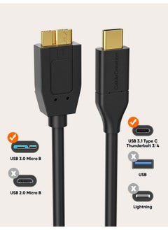 CableCreation CableCreation USB C Hard Drive Cable 4FT, USB 3.1 C to Micro B Cable 10Gbps USB C to Hard Drive Cable Compatible with MacBook Pro Air Galaxy S5 My Passport Elements etc 1.2m Black  - Image 2