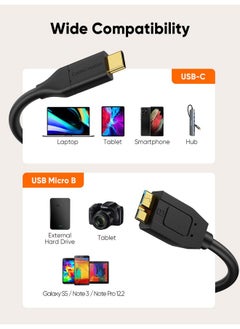 CableCreation CableCreation USB C Hard Drive Cable 4FT, USB 3.1 C to Micro B Cable 10Gbps USB C to Hard Drive Cable Compatible with MacBook Pro Air Galaxy S5 My Passport Elements etc 1.2m Black  - Image 5