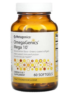 Metagenics OmegaGenics Mega 10 Natural Lemon 60 Softgels 
