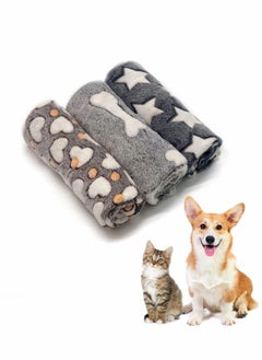 KASTWAVE Blankets Set, 3 Pcs Soft Dog Cat Fleece Blankets, Super Soft Warm Sleep Mat Fluffy Premium Fleece Pet Blanket, 31"x20"  - Image 1